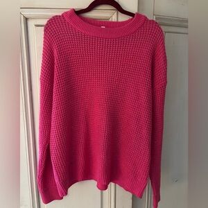 hot pink textured sweater size XL